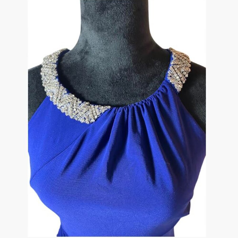 Lauren Ralph Lauren Cobalt Blue Evening Gown with Rhinestones   Size 2   EUC - Picture 3 of 14